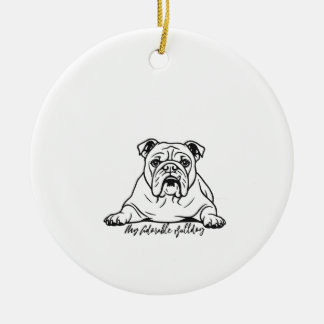 Ornamento De Cerâmica Adorable Bulldog