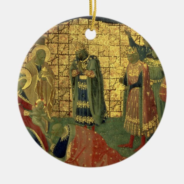 Ornamento De Cerâmica Adoração dos Magi, detalhe de uma placa do (Frente)