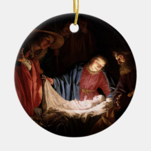 Ornamento De Cerâmica Adoração dos Pastores por Honthorst