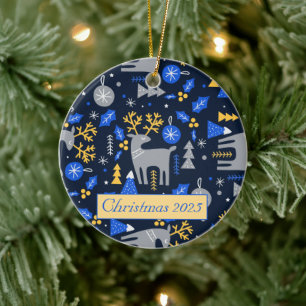 Ornamento De Cerâmica Adoráveis Estilo Escandinavo de Natal Personalizad