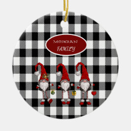 Ornamento De Cerâmica Adoráveis Gnomos Fofos Xadrez de Búfalo