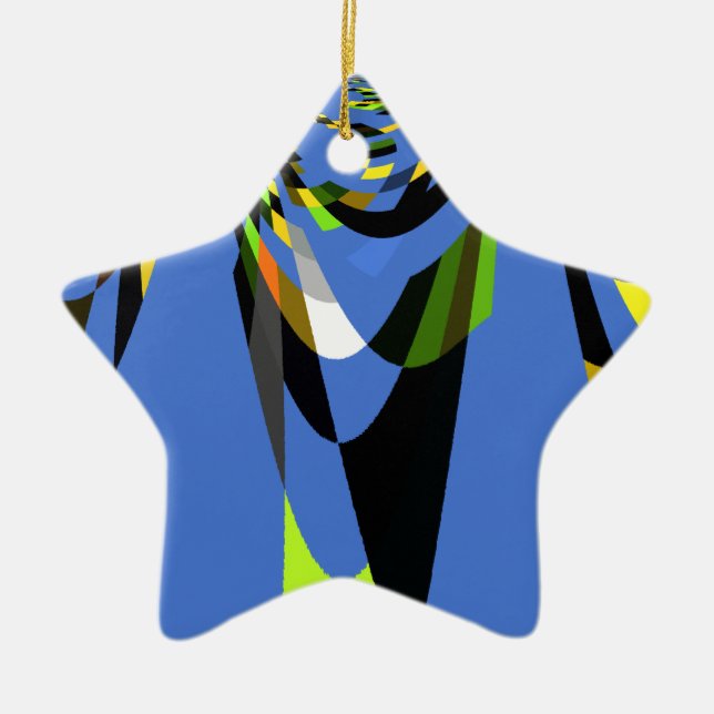 Ornamento De Cerâmica Adorável Blue African Tribal Motif Pattern Art Imp (Frente)