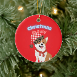 Ornamento De Cerâmica Adorável Cachorrinho de Natal Usando Chapéu de Pap