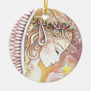 Ornamento De Cerâmica Adorno de Anjo da Estrela da Sorte