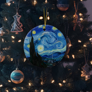 Ornamento De Cerâmica Adorno de Arte Cerâmico Noite Estrelada de Vincent