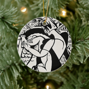 Ornamento De Cerâmica Adorno de Banheira Kirchner Expressionista