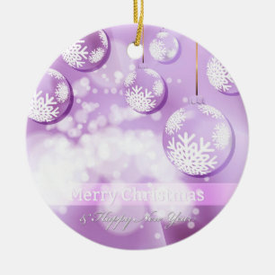 Ornamento De Cerâmica Adorno de Cerâmica em Forma de Bola de Natal Lilás