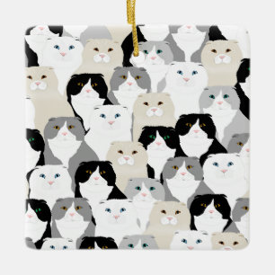 Ornamento De Cerâmica Adorno de Gatos Scottish Fold