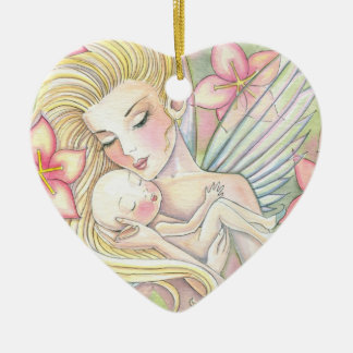 Ornamento De Cerâmica Adorno de Mãe Querida e Bebê