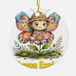 Ornamento De Cerâmica Adorno de Natal de Borboleta dos Exploradores do L