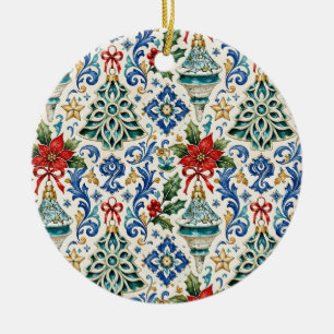 Ornamento De Cerâmica Adorno de Natal em Cerâmica Majólica Italiana