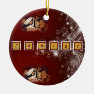 Ornamento De Cerâmica Adorno de Natal em forma de círculo, Cristo