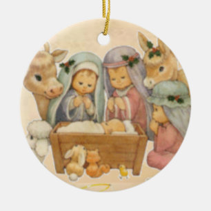 Ornamento De Cerâmica Adorno de Natal em Formato de Círculo, Jesus Crist