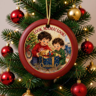 Ornamento De Cerâmica Adorno de Natal Jacob e Eli