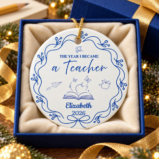 Ornamento De Cerâmica Adorno de Natal Personalizado para Professores Min