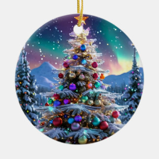 Ornamento De Cerâmica Adorno de Navidad Personalizado de Cerámica Circul