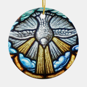 Ornamento De Cerâmica Adorno de Pombo na Janela de Vidro Pintado