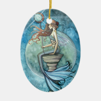 Ornamento De Cerâmica Adorno de Sereia Encantadora Lua de Jade