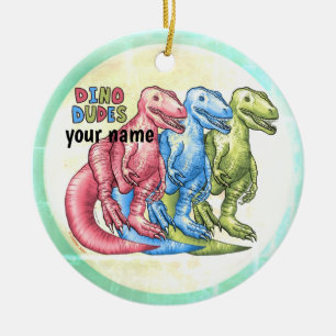 Ornamento De Cerâmica Adorno Dinossauros Dino Dudes