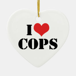 Ornamento De Cerâmica Adorno Eu Amo Policiais