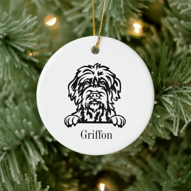 Ornamento De Cerâmica Adorno personalizado de estimação Wirehaired Point (Árvore)