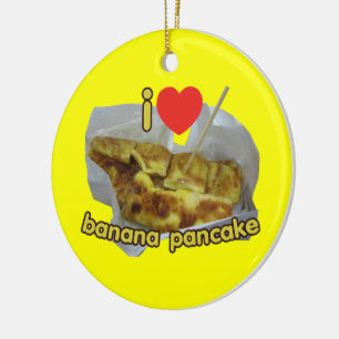 Ornamento De Cerâmica Adoro Banana Pancake... Comida da Rua Tailandesa