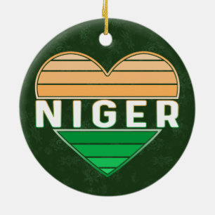 Ornamento De Cerâmica Adoro Níger, Níger Heart