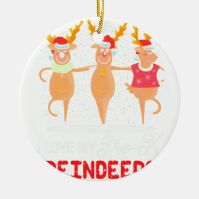 Ornamento De Cerâmica Adoro O Meu Pré-K (Frente)