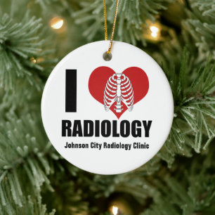 Ornamento De Cerâmica Adoro o Natal do Radiologista Personalizado