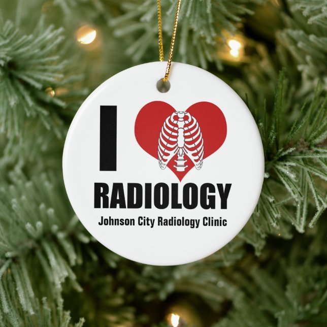 Ornamento De Cerâmica Adoro o Natal do Radiologista Personalizado (Árvore)