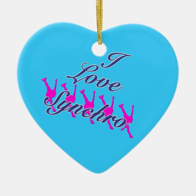 Ornamento De Cerâmica Adoro o Synchro Ornament - Seu nome no verso (Frente)