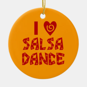 Ornamento De Cerâmica Adoro Salsa Dance Costumado Dançando