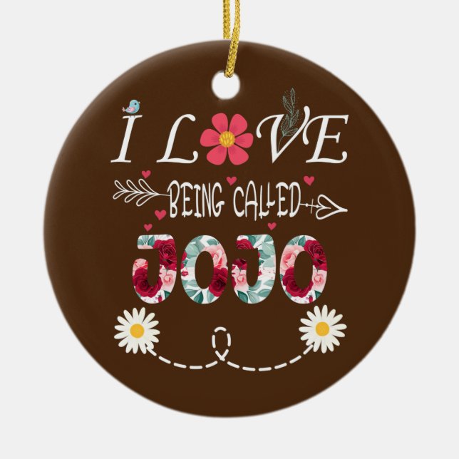 Ornamento De Cerâmica adoro ser um Jojo, adoro ser chamado Jojo (Frente)