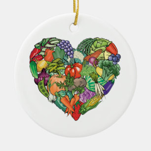 Ornamento De Cerâmica Adoro vegetais