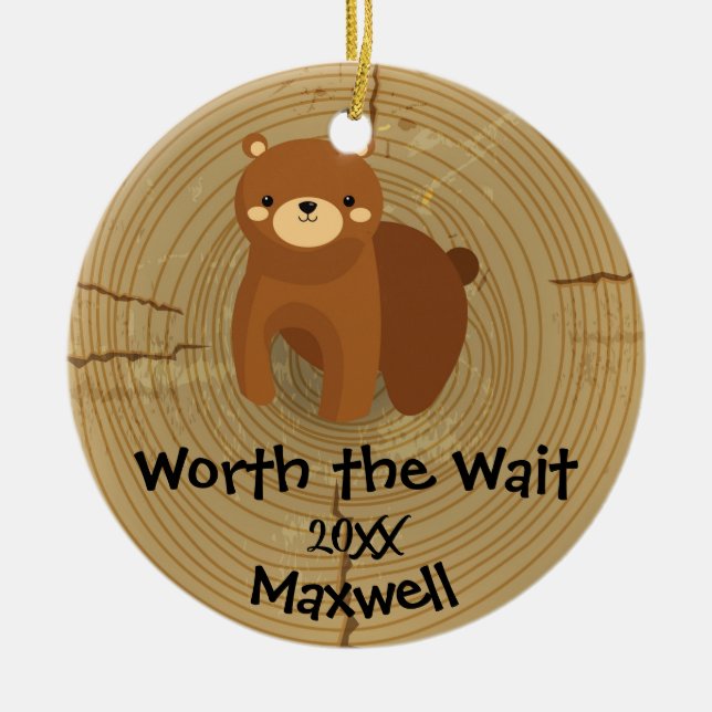 Ornamento De Cerâmica Adotado - presente personalizado da adopção do (Frente)