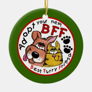 Ornamento De Cerâmica Adote seu próximo BFF