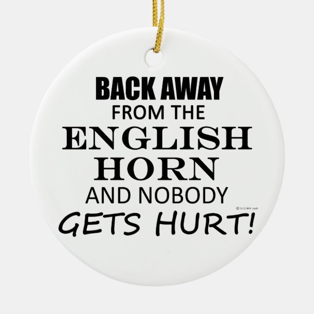 Ornamento De Cerâmica Afastem-Se Do Corno Inglês (Frente)
