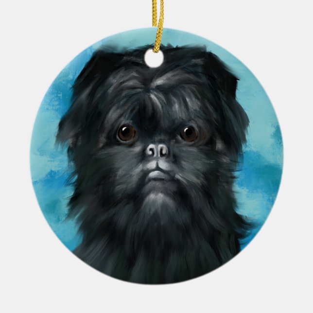 Ornamento De Cerâmica Affenpinscher (Frente)