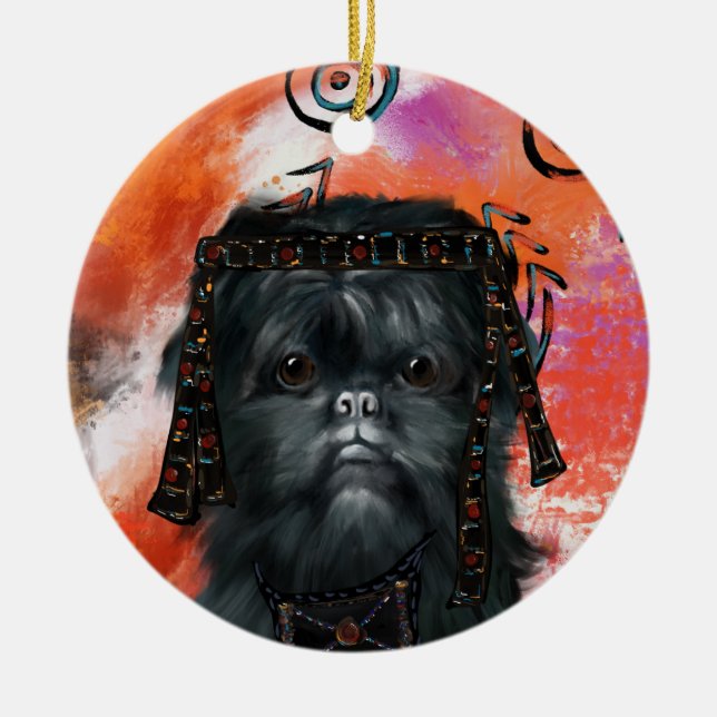 Ornamento De Cerâmica Affenpinscher  (Frente)
