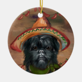 Ornamento De Cerâmica Affenpinscher