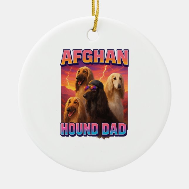 Ornamento De Cerâmica Afghan Hound (Frente)