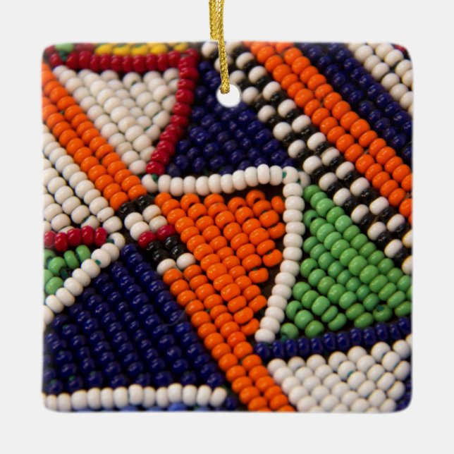 Ornamento De Cerâmica África, Quênia. Miçangas Tribais de Maasai (Frente)