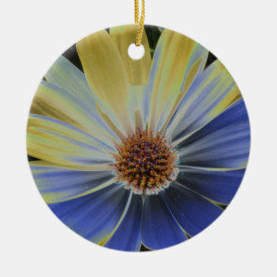 Ornamento De Cerâmica African Daisy Lapis e Dourado Costume Aniversário