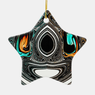 Ornamento De Cerâmica African Ethnic Doodle Zebra texturou Art Impressão