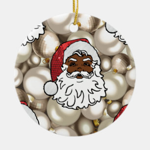 Ornamento De Cerâmica afro santa claus