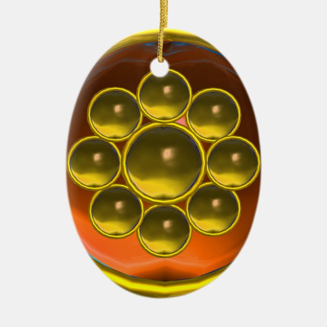 ORNAMENTO DE CERÂMICA AGATO DE LARANJA AMARELO GEMSTONE MON (Frente)