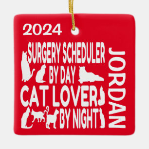Ornamento De Cerâmica Agendador de Cirurgia ama Cats PERSONALIZADOS