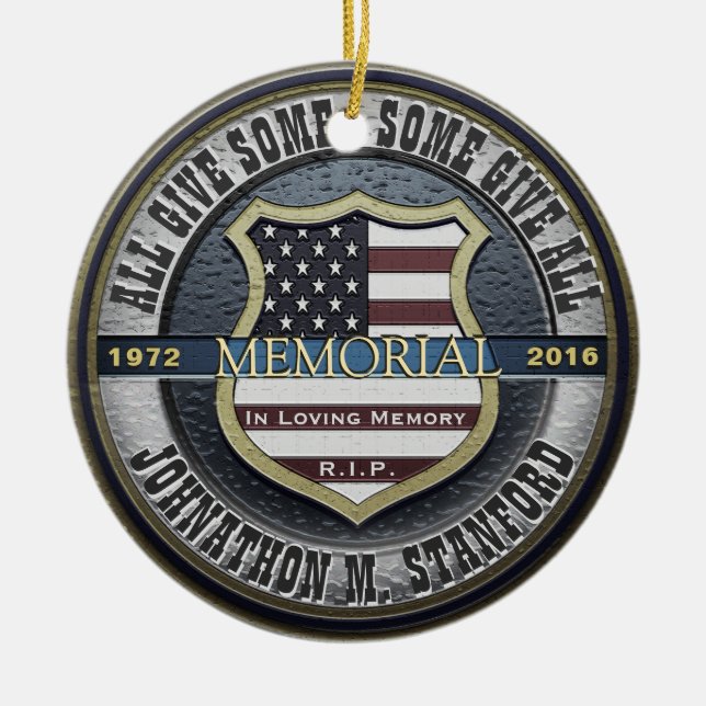 Ornamento De Cerâmica Agente de Polícia Memorial (Frente)