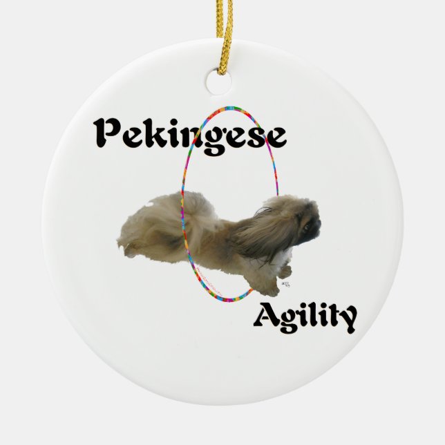 Ornamento De Cerâmica Agilidade Pekingese (Frente)