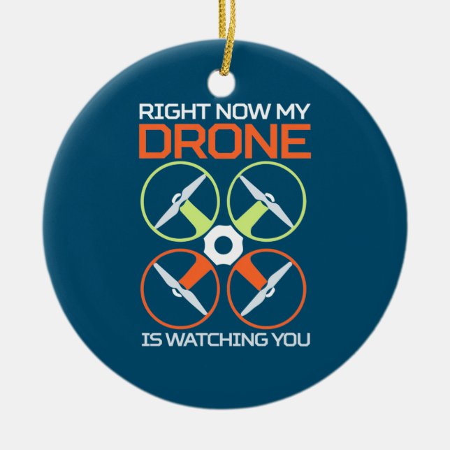 Ornamento De Cerâmica Agora Meu Drone (Frente)